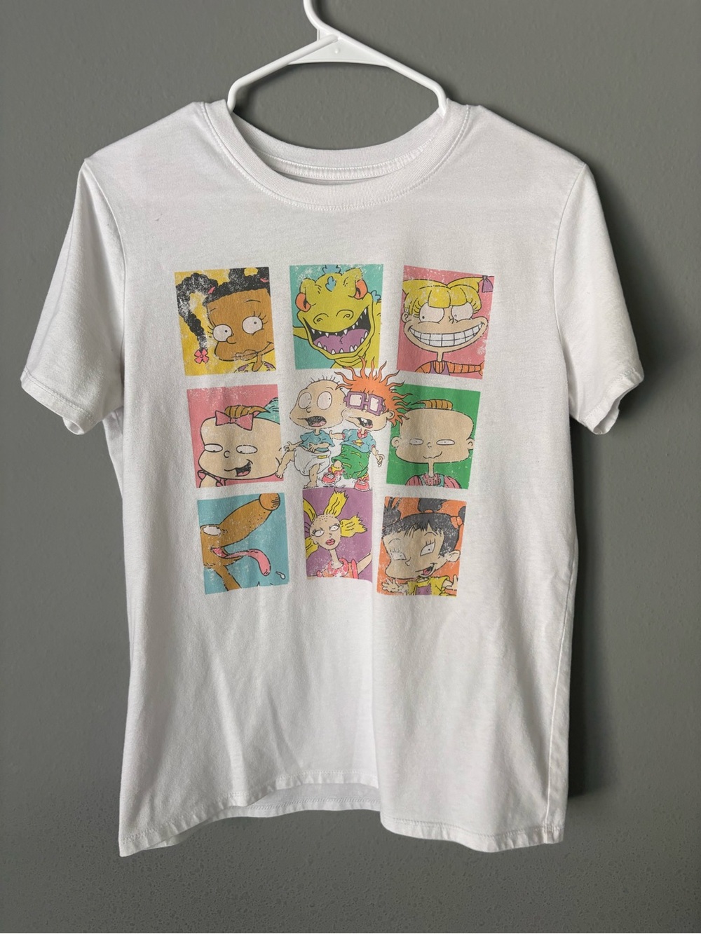 Vintage-Vibe Y2K Nickelodeon Rugrats Character Grid Graphic Tee Size Medium